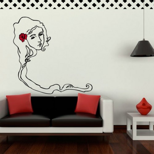 art nouveau girl_wall sticker